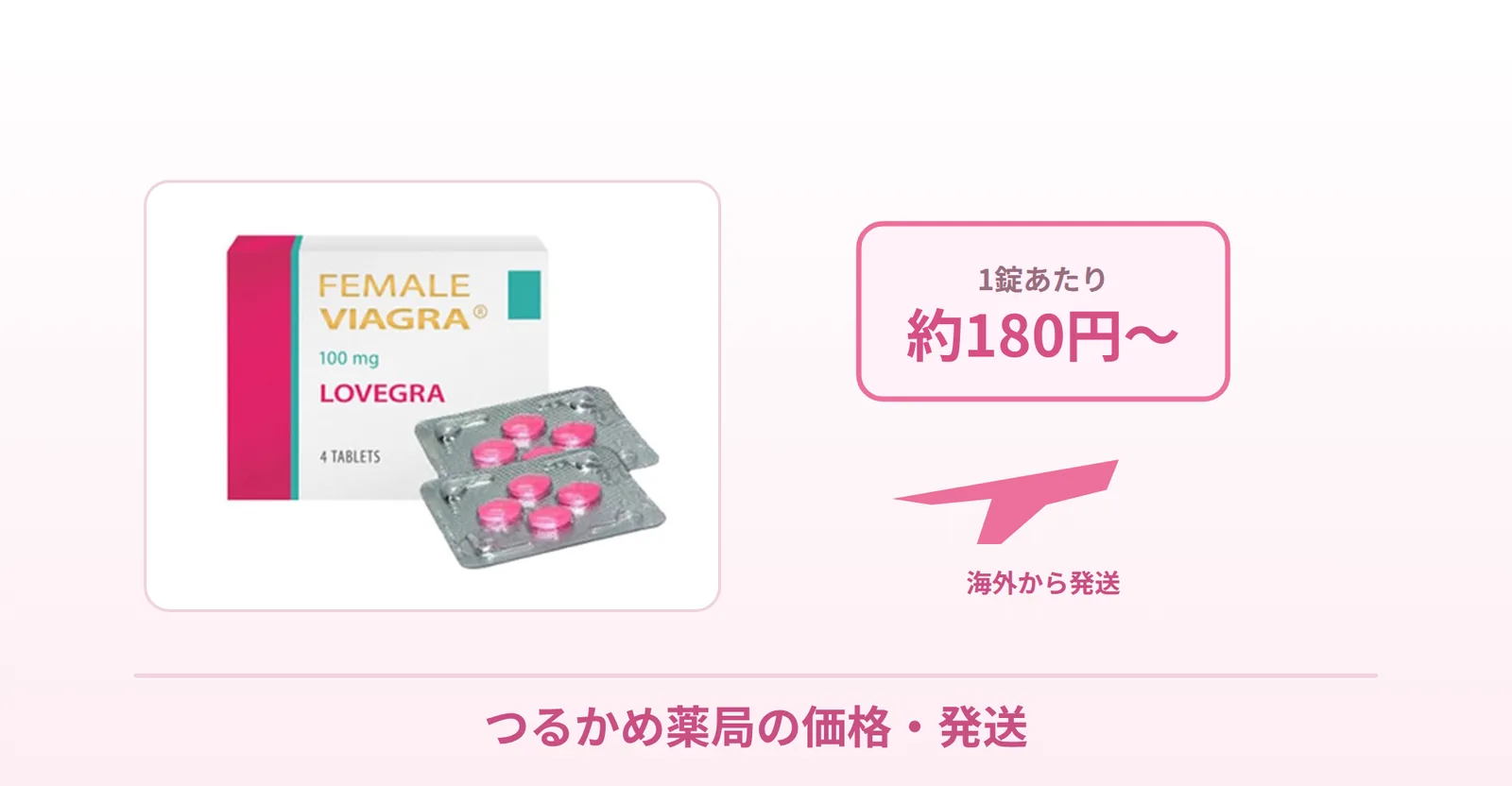 ラブグラ通販のつるかめ薬局の価格・発送を商品写真で表した画像